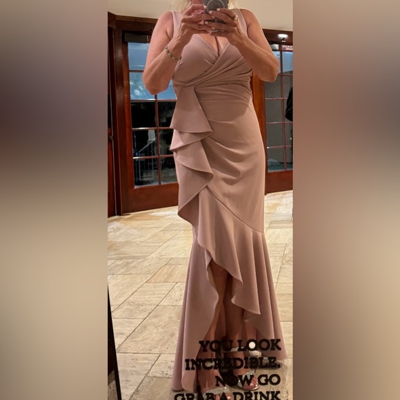 AQUA cascading ruffle dress. - Picture 4 of 7